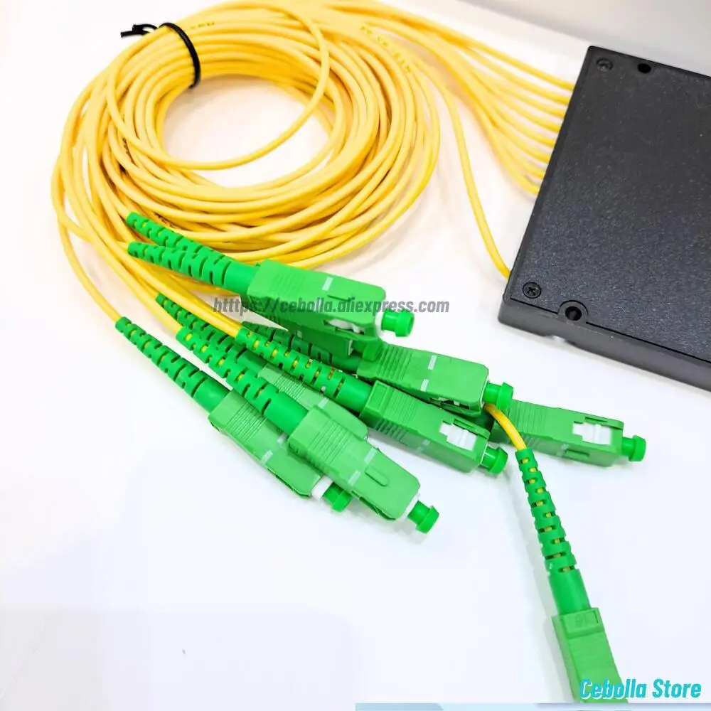 1PC PLC SC APC 1X8 Fiber Optic Splitter Box FTTH 0.9mm Steeltube 1m Connector Cassette plc splitter