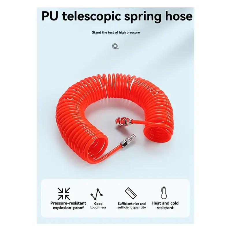 A85M PU مجموعة إصلاح أنبوب الربيع مع مجموعة التوصيل، تأثير خرطوم هواء PU حلزوني عالي الجهد للمنزل وللاستخدام الأدوات #3