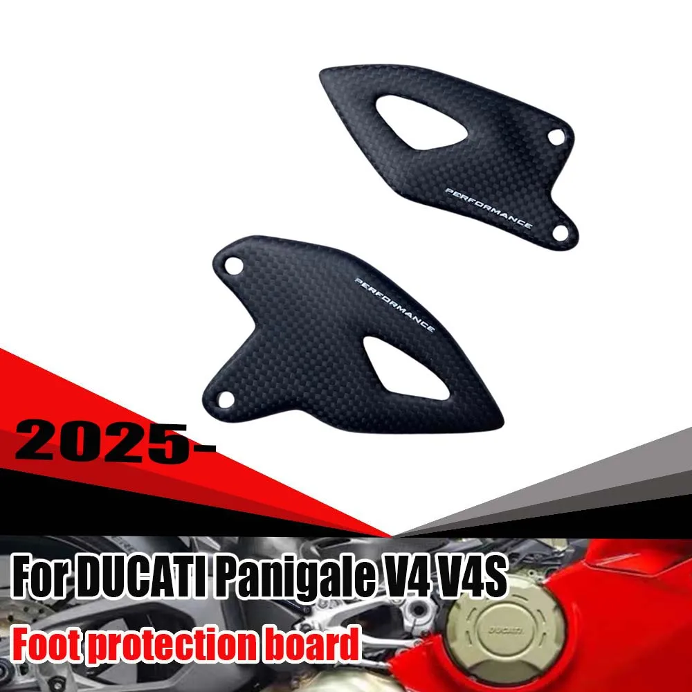 

For DUCATI Panigale V4 V4S 2025 Carbon Fiber Heel Guards Heel Plate Foot Pedal Protector Fairing Motorcycle Accessories Modified