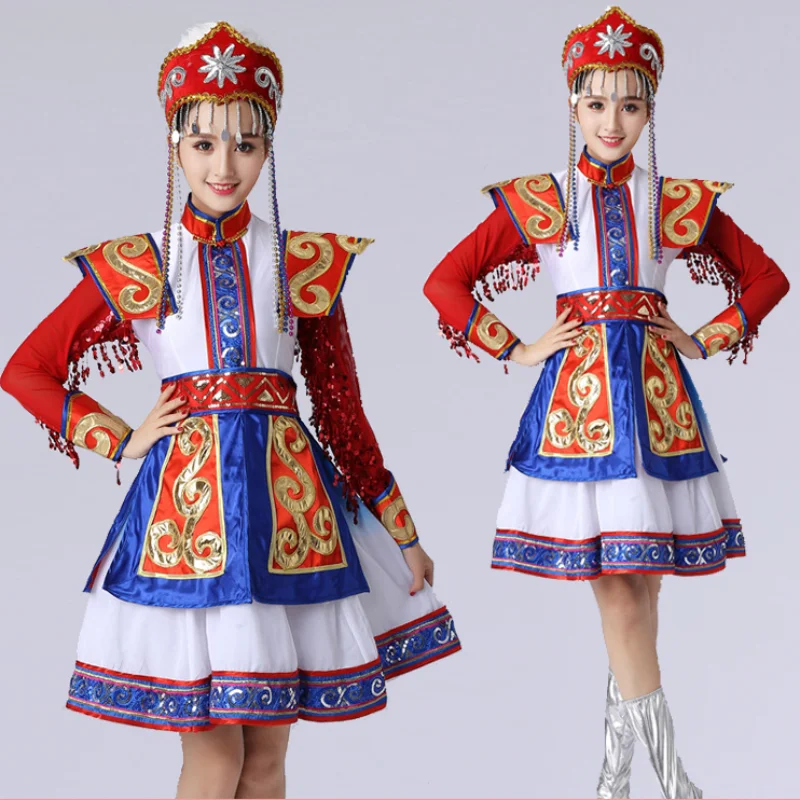 Inner Mongolia dance costumes minority Mongolian robe performance dress women Mongolian performance costumes