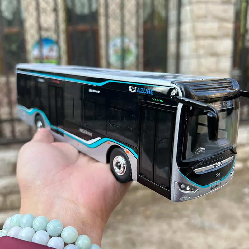1:42 Original Model,Kinglong Higer BUS,Azure New Energy BUS,Lights Can Shine,Alloy Car Model for Display,Gift and Collections