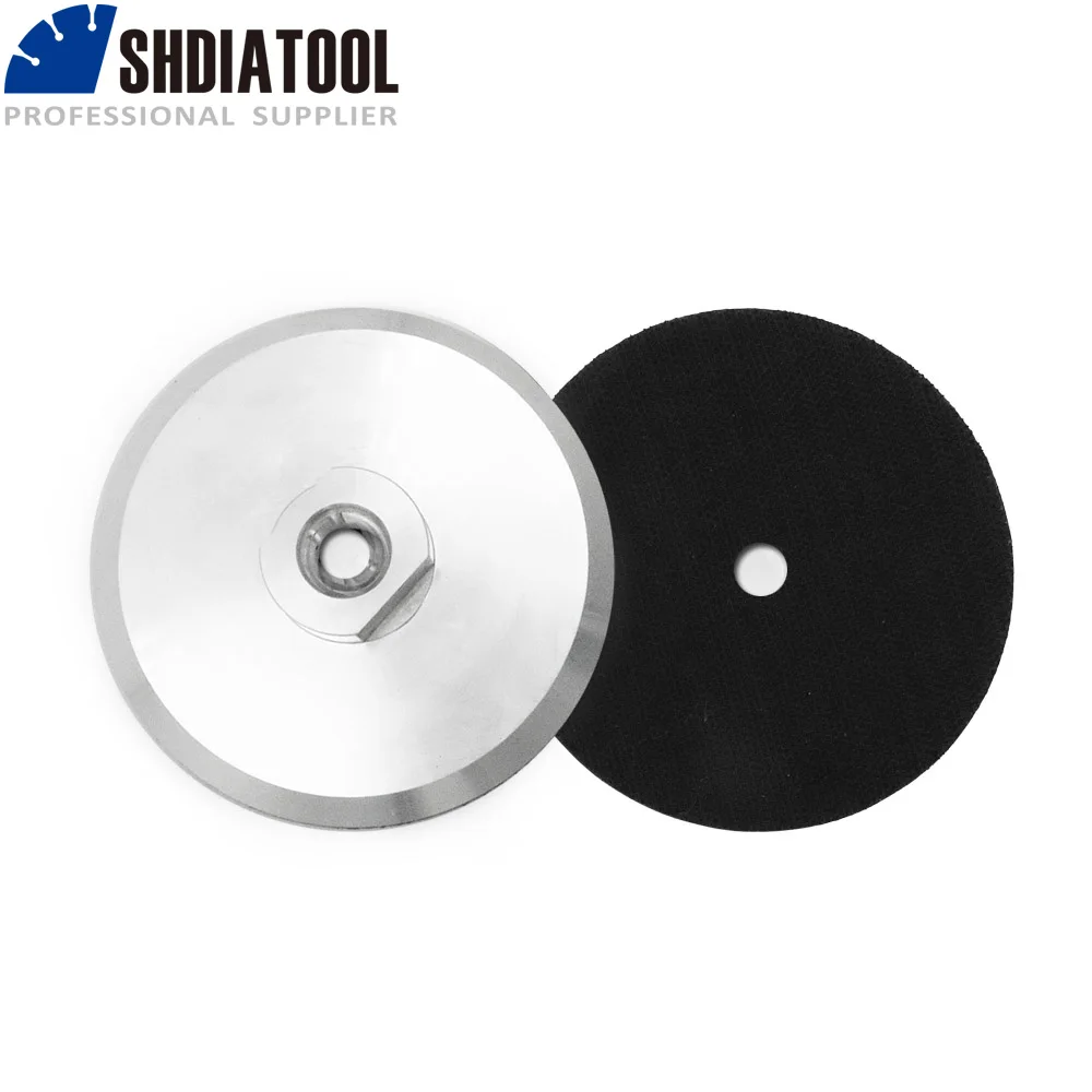 SHDIATOOL 1pc 4inches Aluminium Backer Pad For Polishing Pads 100mm M14 Thread Angle Grinder Velcro Connector Abrasive Tool