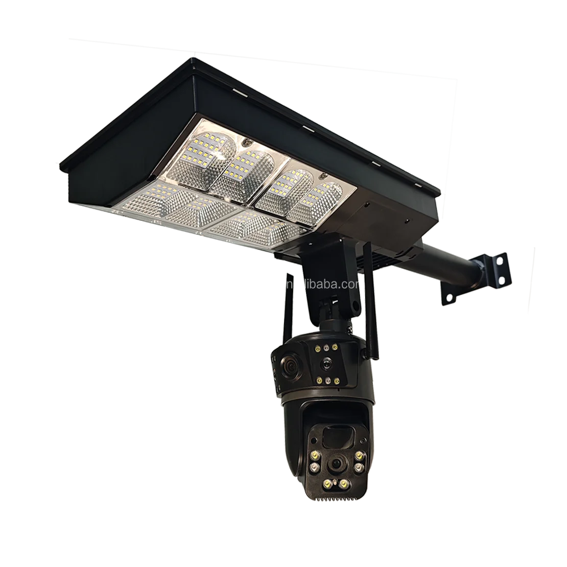 ضوء الشارع بالطاقة الشمسية 4G CCTV الأمن AI IP كاميرا مع بطاقة Sim في الهواء الطلق كاميرا صفارة الإنذار واي فاي 4mp 4G لوحة طاقة شمسية LED ضوء الشارع