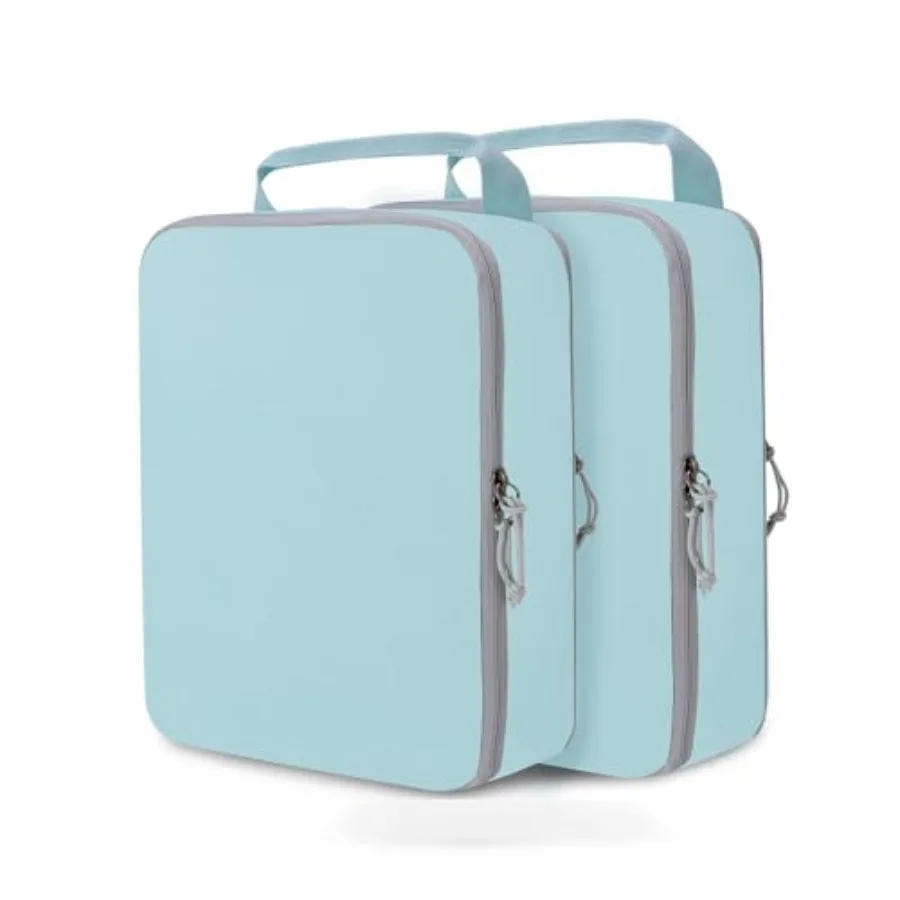 

Большие компрессионные упаковочные кубы для путешествий, 2 комплекта, компрессионные сумки-органайзеры для чемоданов, синие