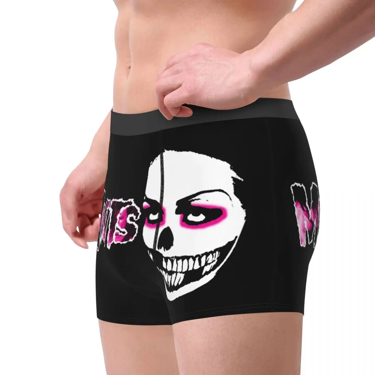 Custom Rock Band Skull Face Boxer Shorts para homens, roupa interior de metal pesado, calcinha respirável, cuecas, cuecas respiráveis, banda impressa 3D