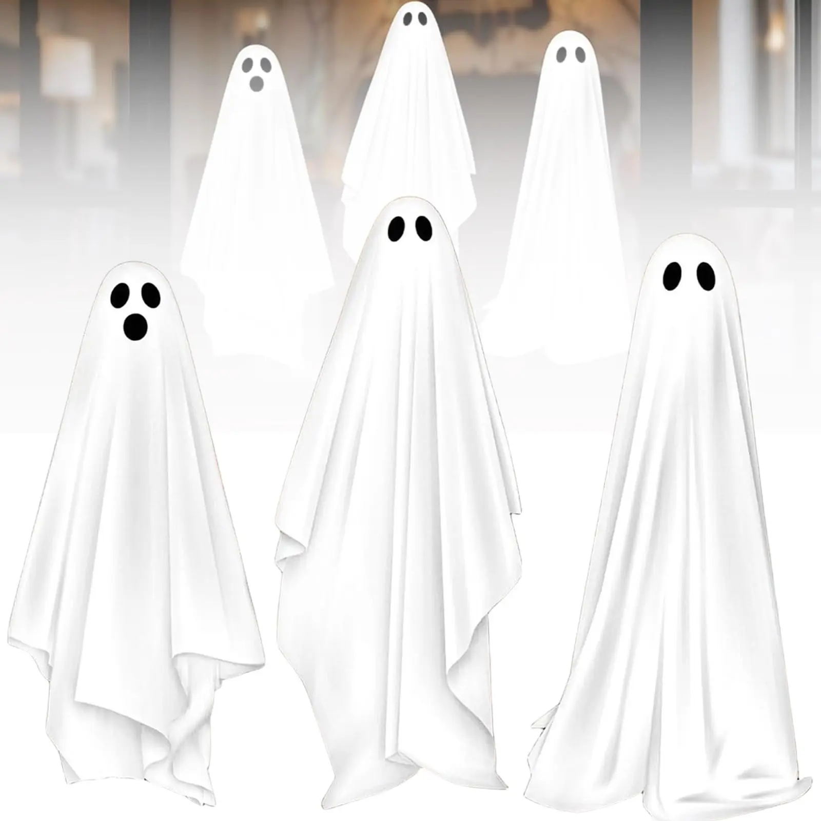 

Halloween Window Clings Ghost Decor Large Mirror Ghost Stickers Bathroom Bedroom Glass Stickers Decals Window Decorations