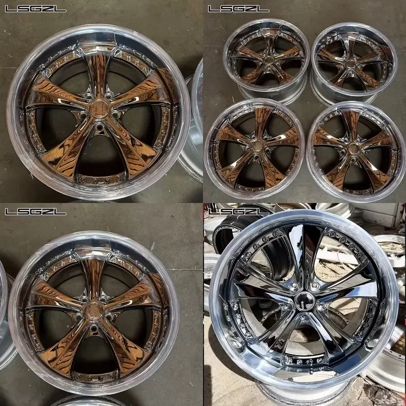 

i LSGZL 2/3 Pieces 17 18 19 20 Inch Polished/brushed 5X130 5x120 5x114.3 Forged Wheels Car for