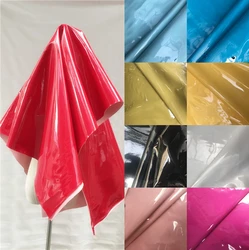 2 Sided Elastic Imitation Pu Leather Solid Fabric By The Meter for DIY Sewing Bag Design Fashion Mirror Soft Clothing Fabrics