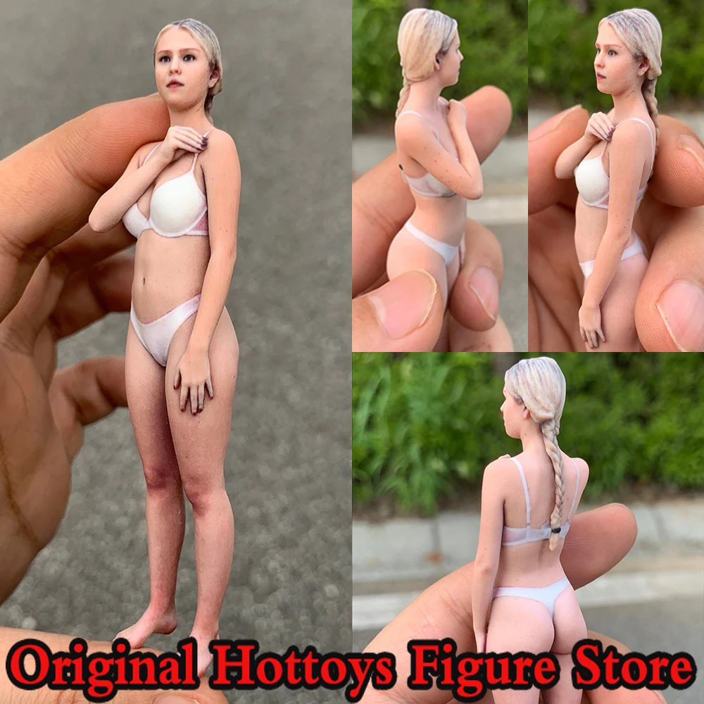 

In Stock 1/16 Scale Female Soldier Ponytail White Skin Tone Beauty Sculpture Full Set About 10cm Action Figure Model Gifts