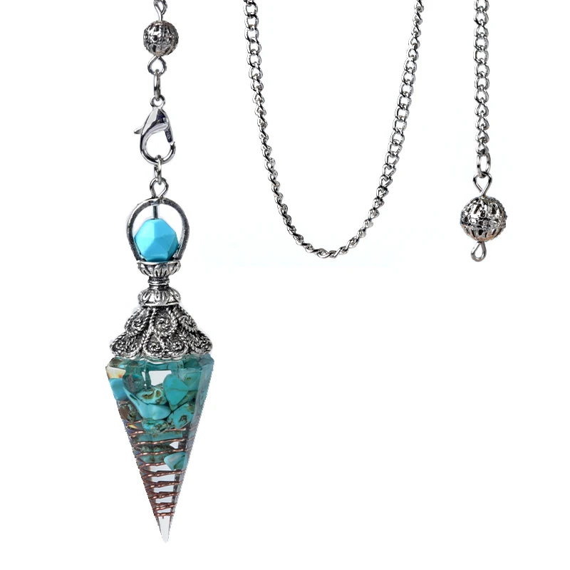 Natürliche Stein Geist Pendel Anhänger Gitter Kette Energie Glück Geheimnisvolle Reiki Harz Für Schmuck Machen Zubehör Halsketten