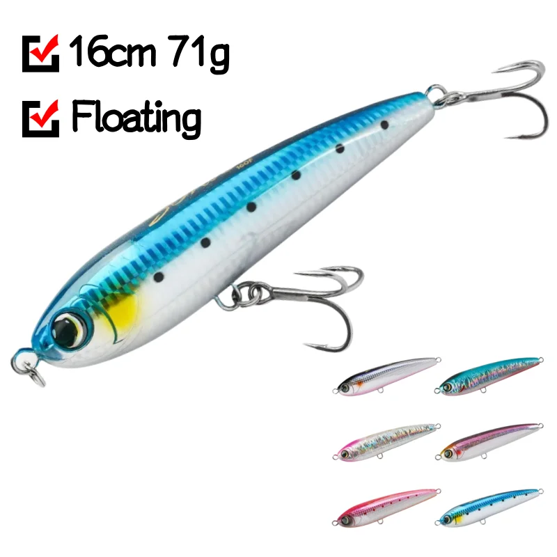 

Noeby 3pcs Diving Stickbait Fishing Lure 160mm 71g Floating Wobbler Artificial Hard Baits for GT Tuna Kingfish Fishing lure