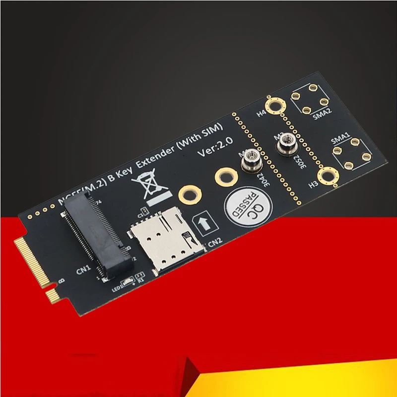 NEW NGFF M.2 B Key Extender Adapter Card Riser NANO SIM Slot M2 B-Key to B-Key Support 3042 3052 3G/4G/5G M2 Wifi Network Module