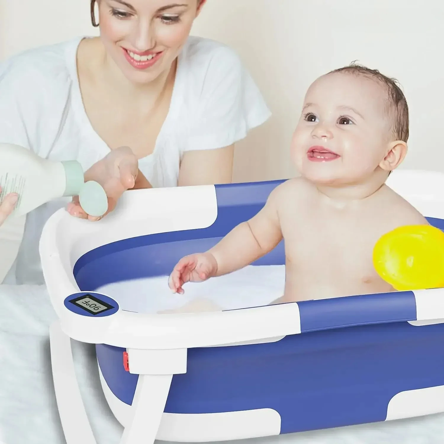 NEW Collapsible Baby Bathtub Real-time Temperature Bathtub Portable Travel Baby Bath Suitable for Babies 0-36 Months