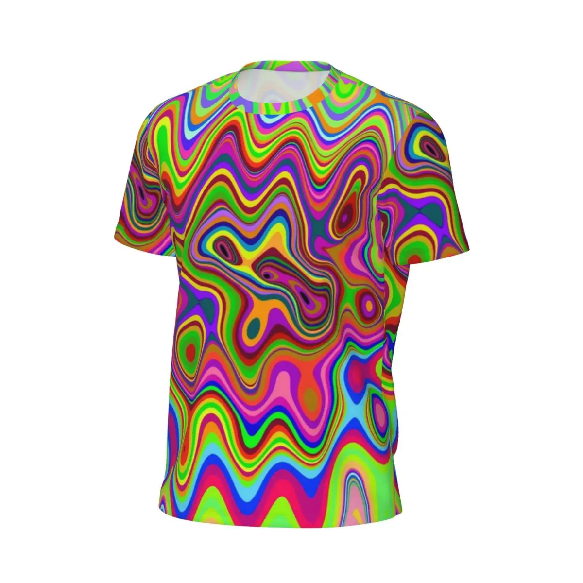 Sportswear T-Shirt For Couple Psychedelic Pop Art T Shirts Popular Liquid Swirl Print Summer Tee Shirt O Neck Graphic Clothes