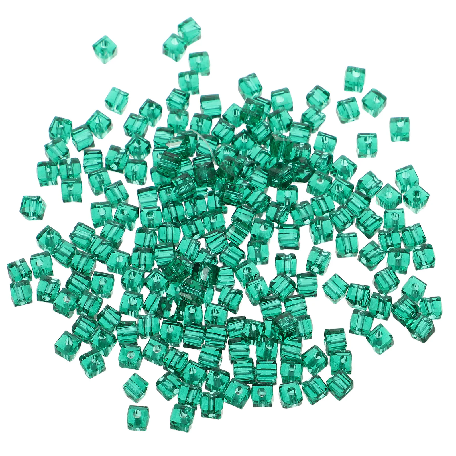 

200Pcs Transparent Imitation Crystal Square Beads 4mm Faceted Cube Loose Beads DIY Necklace Bracelet Jewelry Craft Accessories