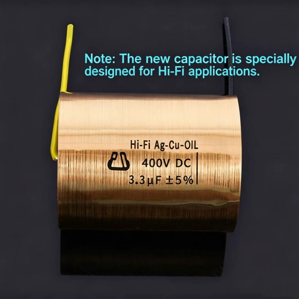 Copper foil Oil-Impregnated Silver Pin Polar Capacitor 100V 250V 400V 600V HIFI Audio Grinding Mill Frequency Division Coupling