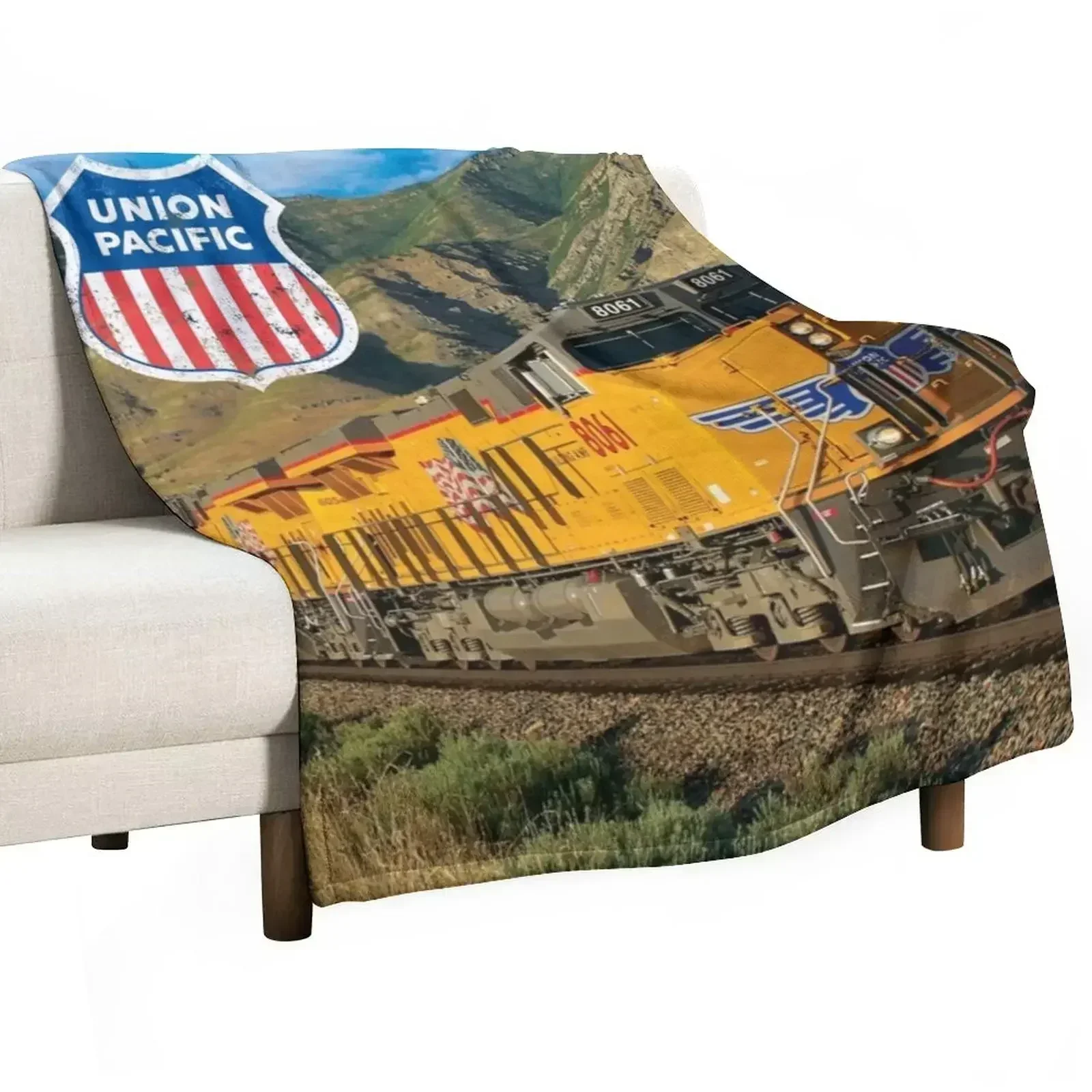 

Union Pacific (Distressed) Throw Blanket All Season Lightweight Soft Blanket for Bed