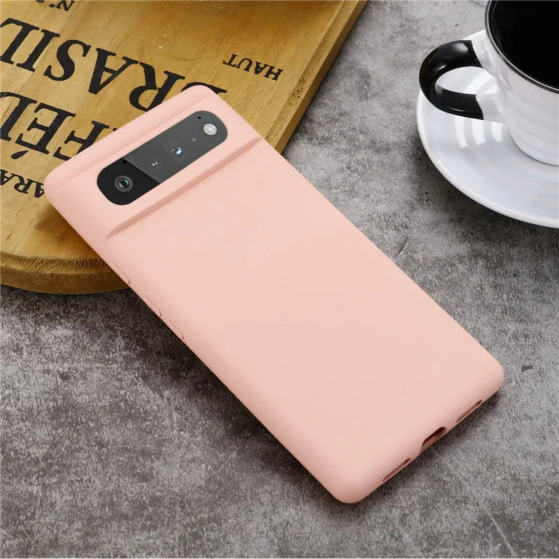 Funda de silicona líquida para Google Pixel 9, 8 Pro XL, 7, 6, 5, 7A, 8A, 6A, 5A, Color sólido, mate, a prueba de golpes, Ultra delgada