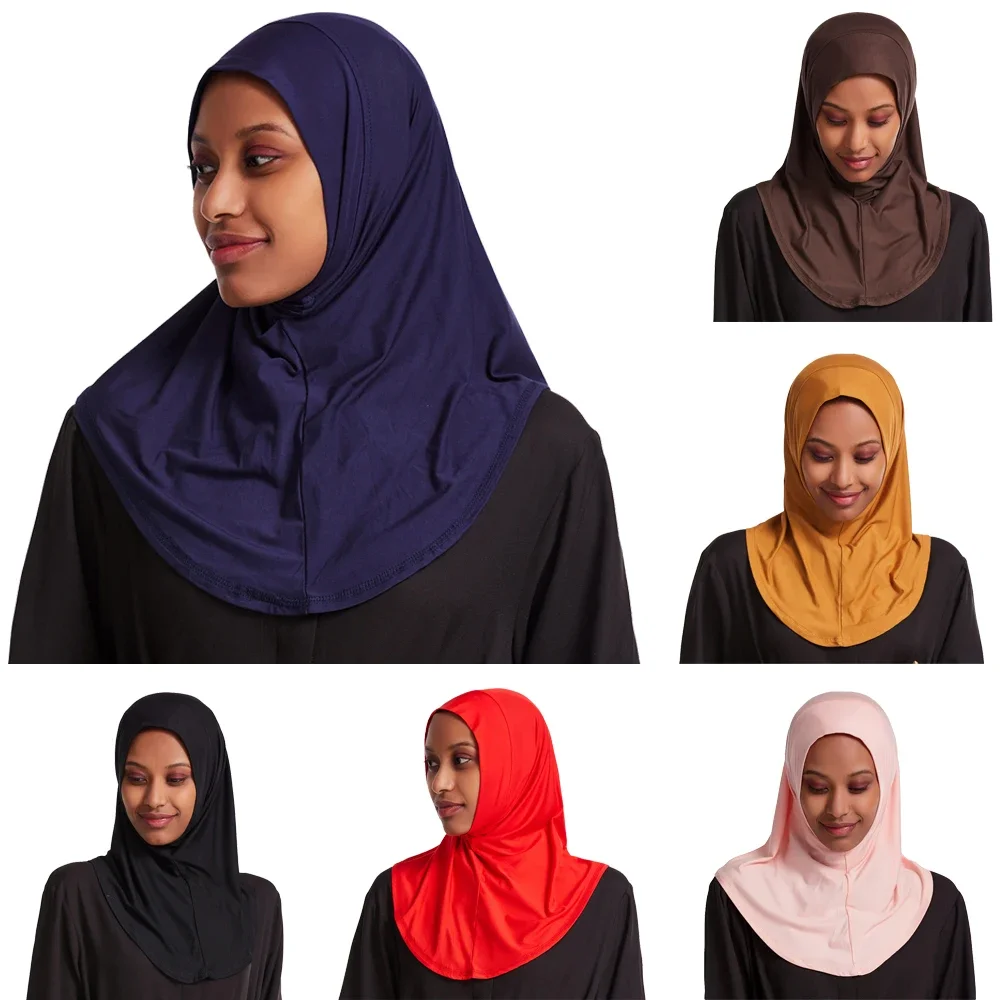 

Muslim Women Hijab Amira One Piece Head Neck Cover Headwear Islamic Turban Headscarf Arab Ladies Underscarf Ramadan