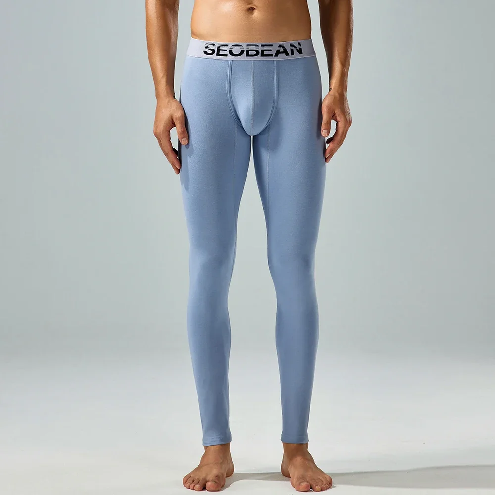 NEW SEOBEAN MENS CLASSIC SOLID COTTON LONG JOHN UNDERWEAR