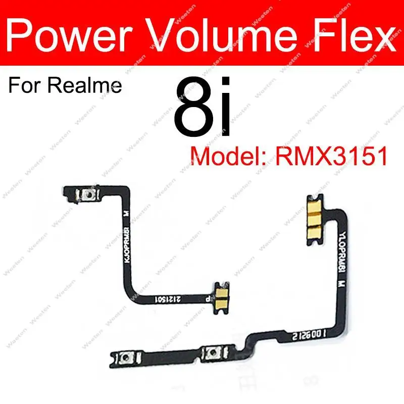 1 Set For Realme 8 8 Pro 8i 8S 4G 5G Power Volume Flex Cable Side Switch Volume Button On OFF Power Key Flex Ribbon Parts