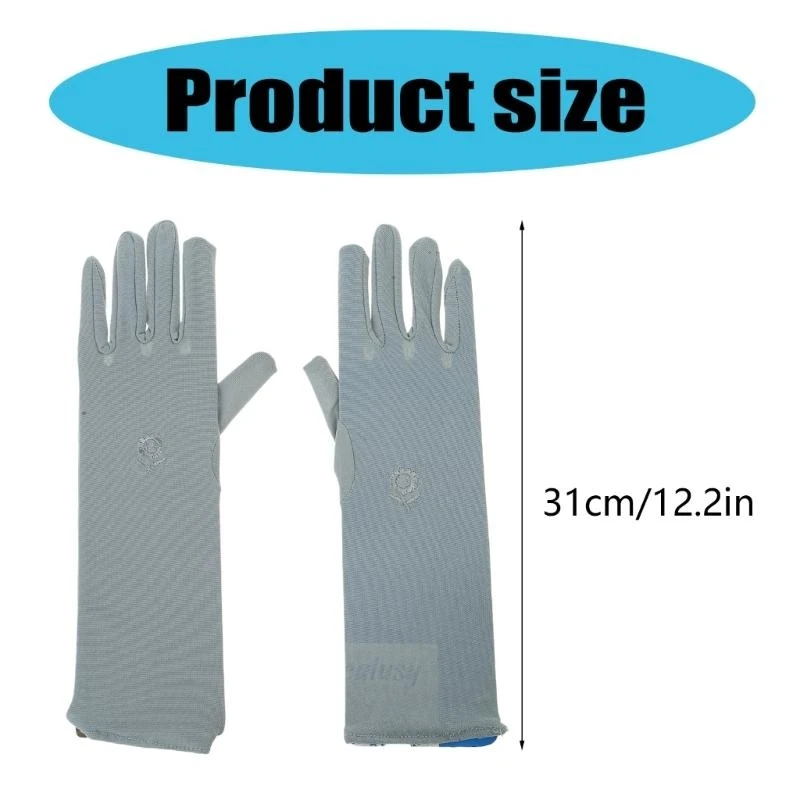 

652F Embroidery Flower Hand Gloves for Arabian Simple Stretch Sunproof Arm Protector Casual Wear Arm Gloves for Muslims Women