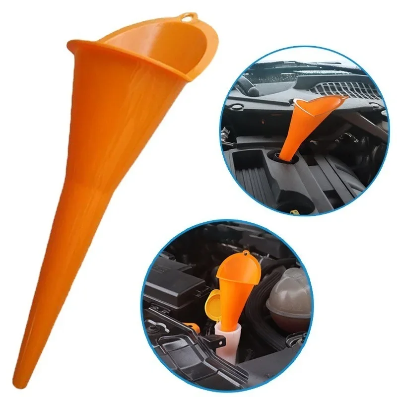 Entonnoir à longue tige pour voiture, outils de remplissage d\'huile et de carburant, entonnoir en plastique anti-éclaboussures, outils de