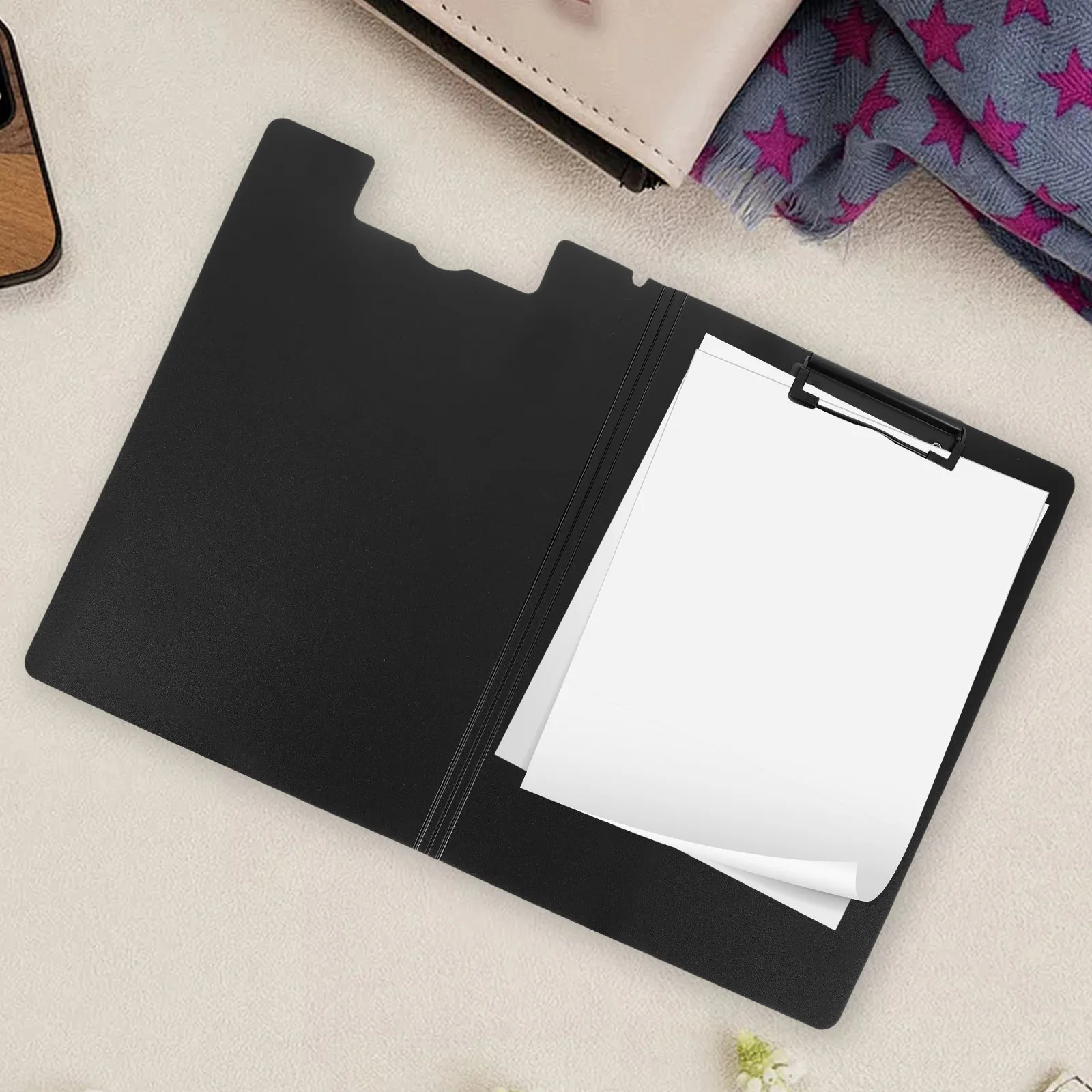 

A4 Plastic Clipboard Secure Metal Clip Document Organizer Folder Portable File Holder For School Office Hospital