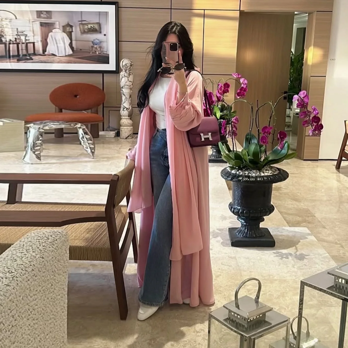 Abaya Women Muslim Dress Burqa Dubai Chiffon Abaya Dubai Women Turkey New Designs Eid Lace Modest Premium Plain Open Abaya