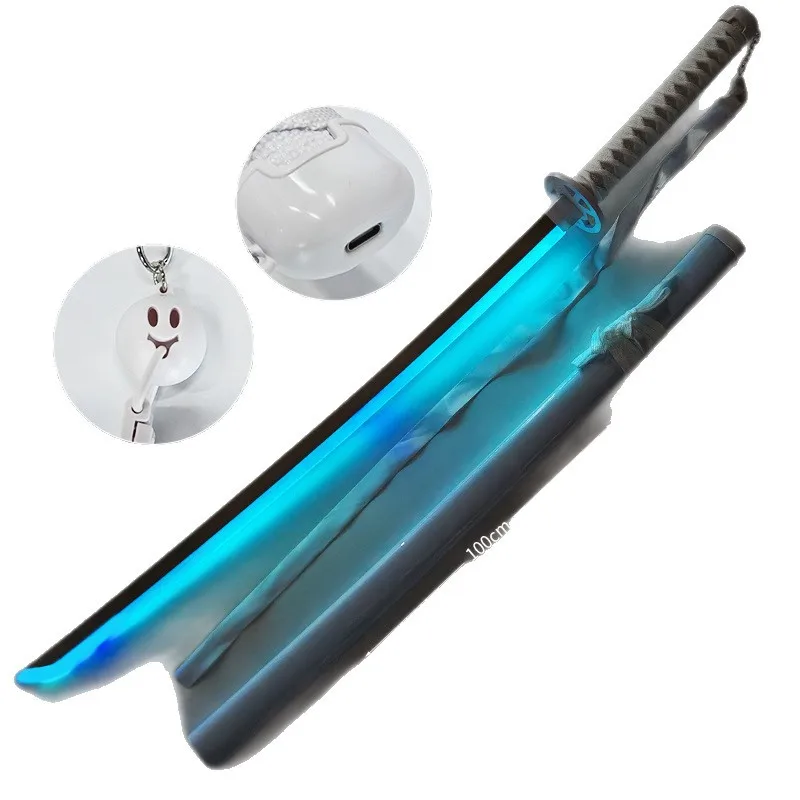 100 cm/33,37 in Hülse Schneewittchen Acryl Lichtschwert Samurai Schwerter Katana Requisiten Modell Mit Mantel Ornamente Cosplay Leucht Spielzeug