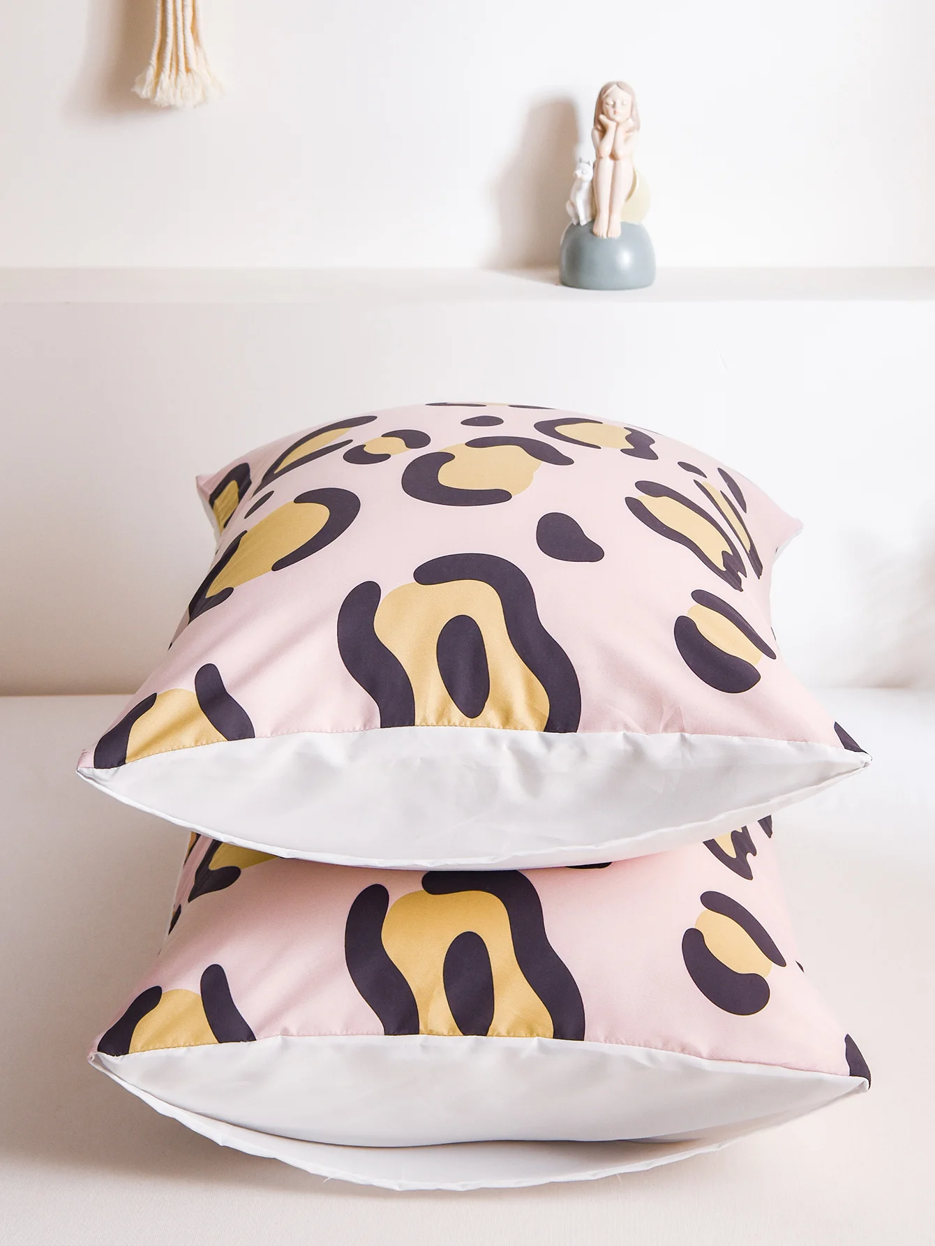 Leopard Print Pillowcases Cartoon Pillowcases Shabby Chic Design Cute Pillow Shams 2 Pack