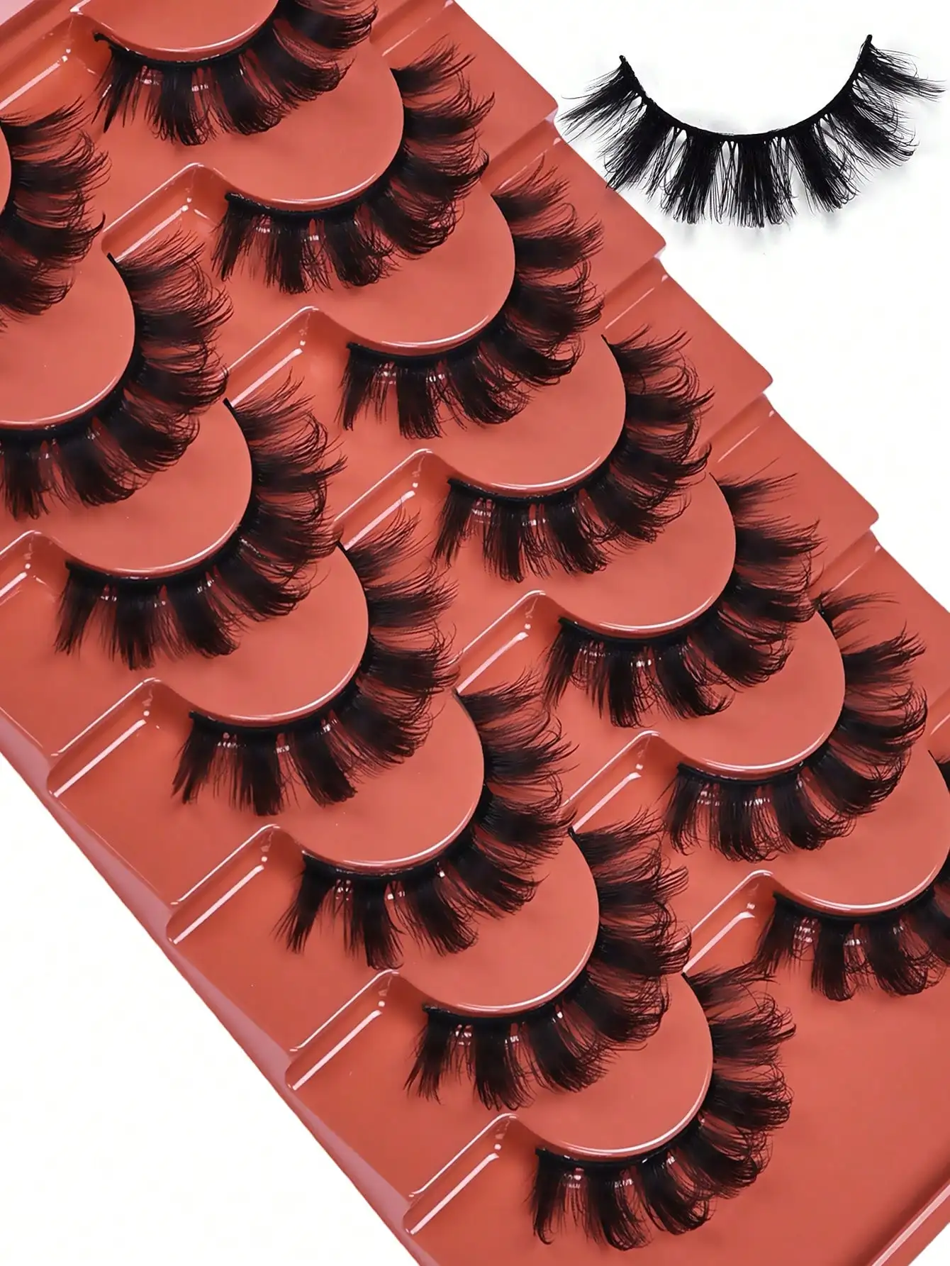 7 Paar Flauschige Falsche Wimpern Volle Wispy Wimpern 8D Volumen Lockige Künstliche Wimpern Multipack – Detail 2