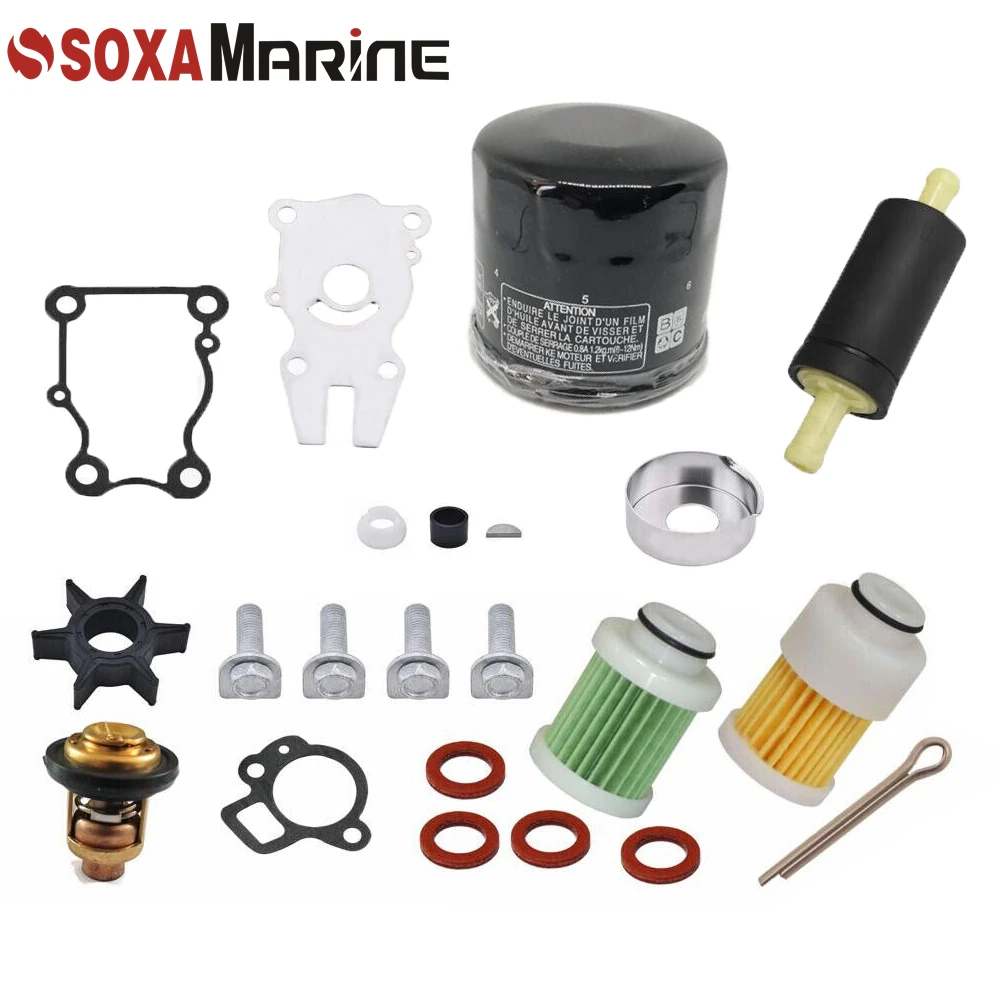 Outboard Maintenance Kit Yamaha F50H F 60A 60C 60F w/ Thermostat Oil Fuel Filter