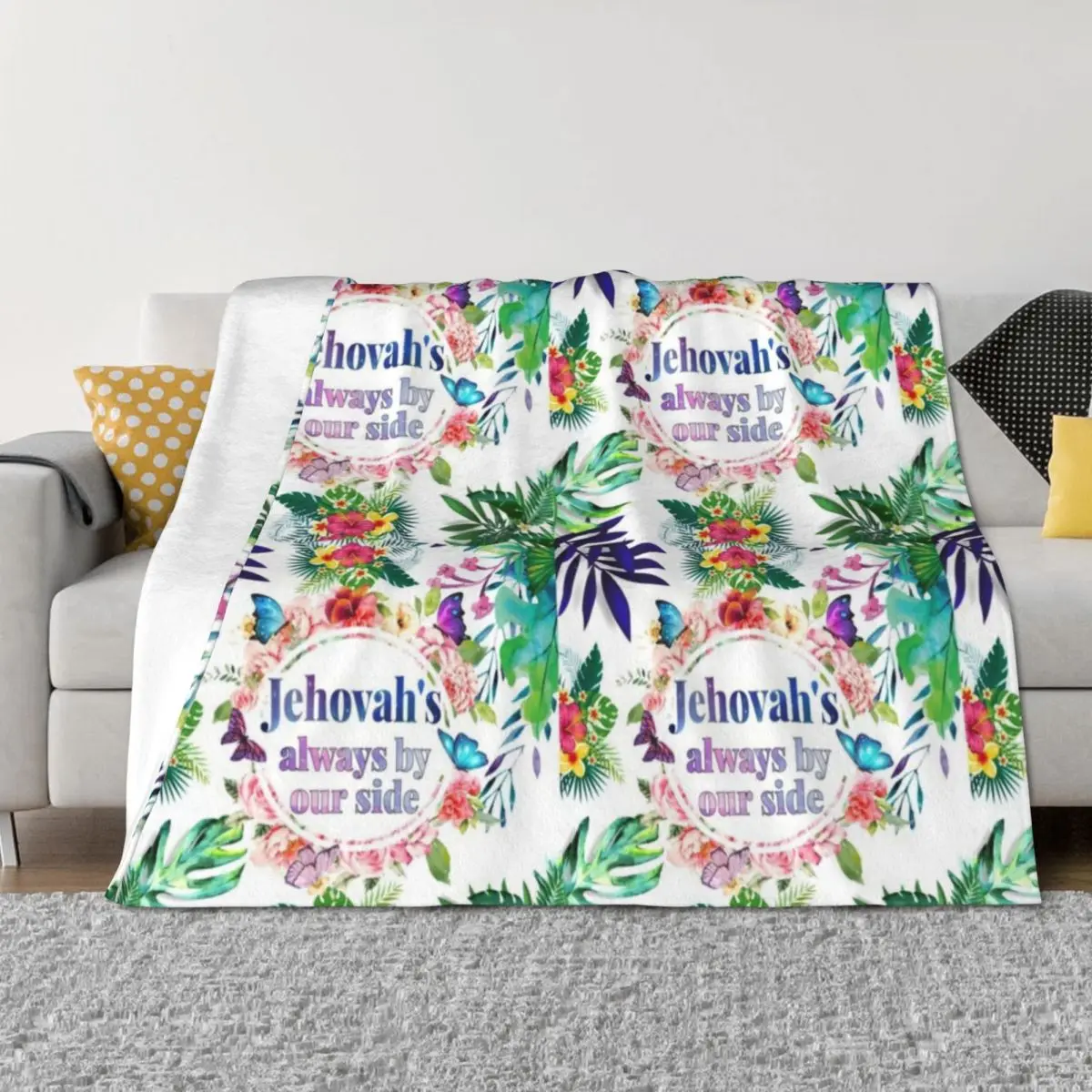 

JEHOVAH'S ALWAYS BY OUR SIDE Throw Blanket Sofa Throw Soft Beds Single anime Blankets