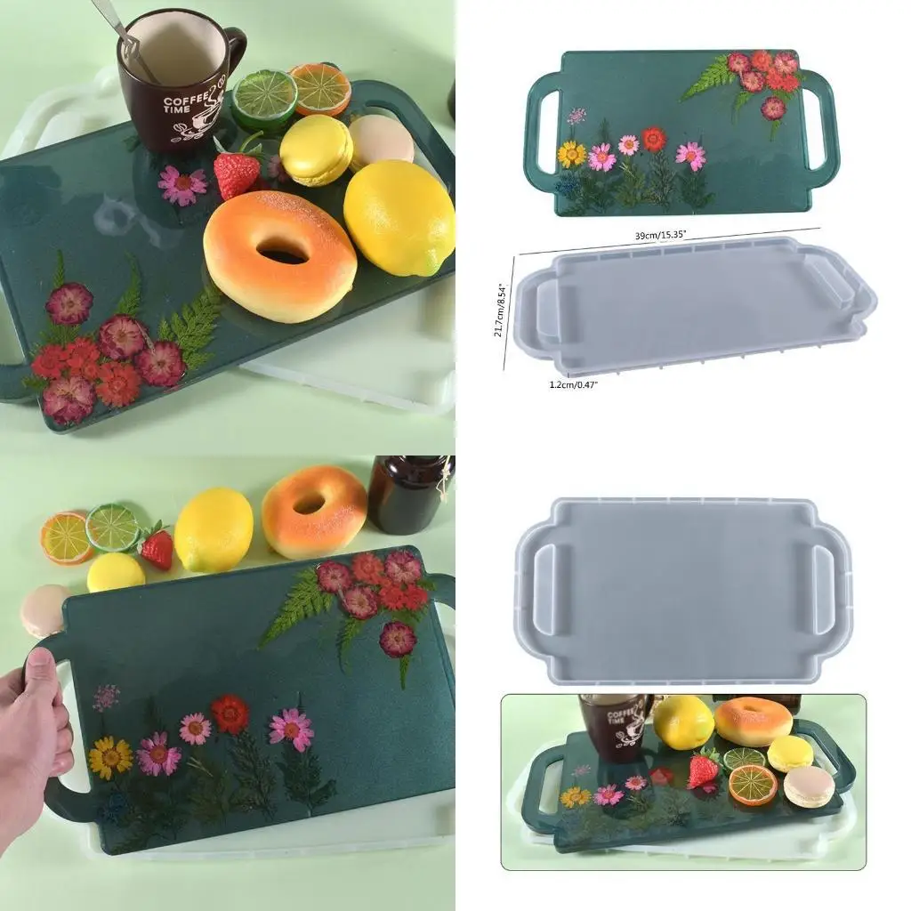 

J78F DIY фруктовый чайный поднос для чашки УФ-кристаллическая форма для эпоксидной смолы сервировочная тарелка силиконовая форма