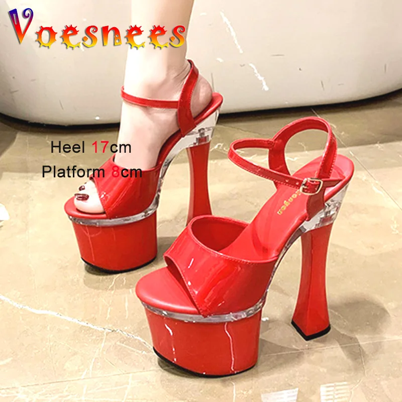 Women Platform Sandals 17CM Simple Style Party High Heels Sexy Pole Dancing Shoes Summer Models Walking Show Pumps Plus Size 43