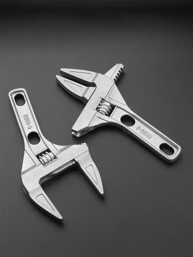1PC16-68mm Universal Repair Set Bathroom Hand Tools Large Opening Pipe Wrench Nut Key Adjustable Spanner Bathroom Repair Tool