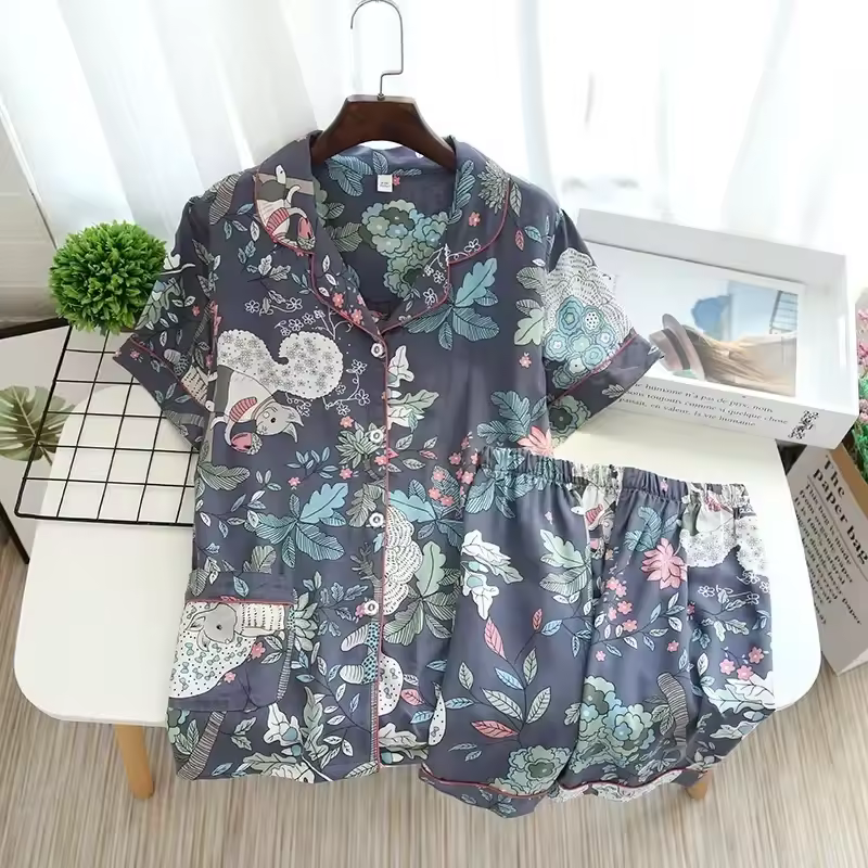 Spring / Summer New 100% viscose long-sleeved trousers ladies pajamas suit 3XL plus size long Sleepwear women's home Nightwear - Image 23