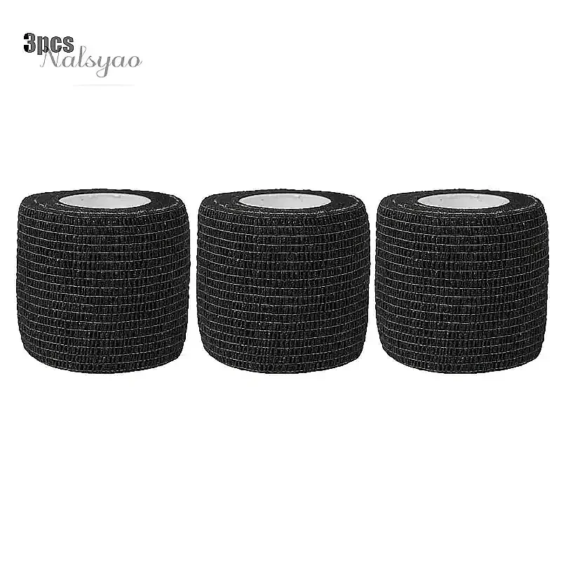 Sports Tape Wrist Ankle First Aid 6PCS Black Self Adhesive Bandages Cohesive Elastic Breathable Waterproof Support