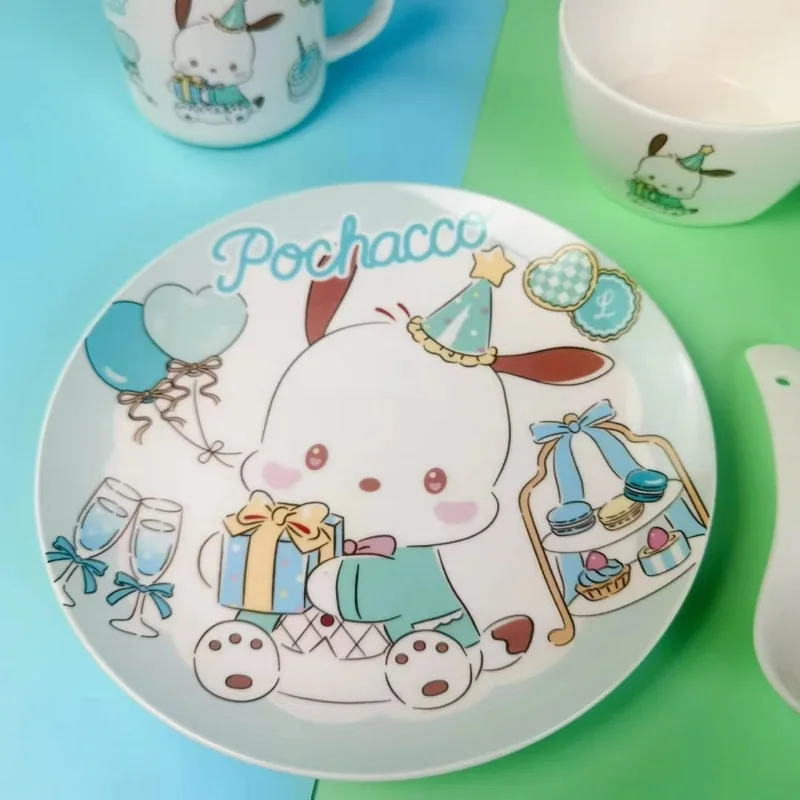 

Pochacco Anime Kawaii Sanrio Ins Fashion Tableware Ceramic Bowl Cute Household Tableware Creative Plate Gifts for Kids