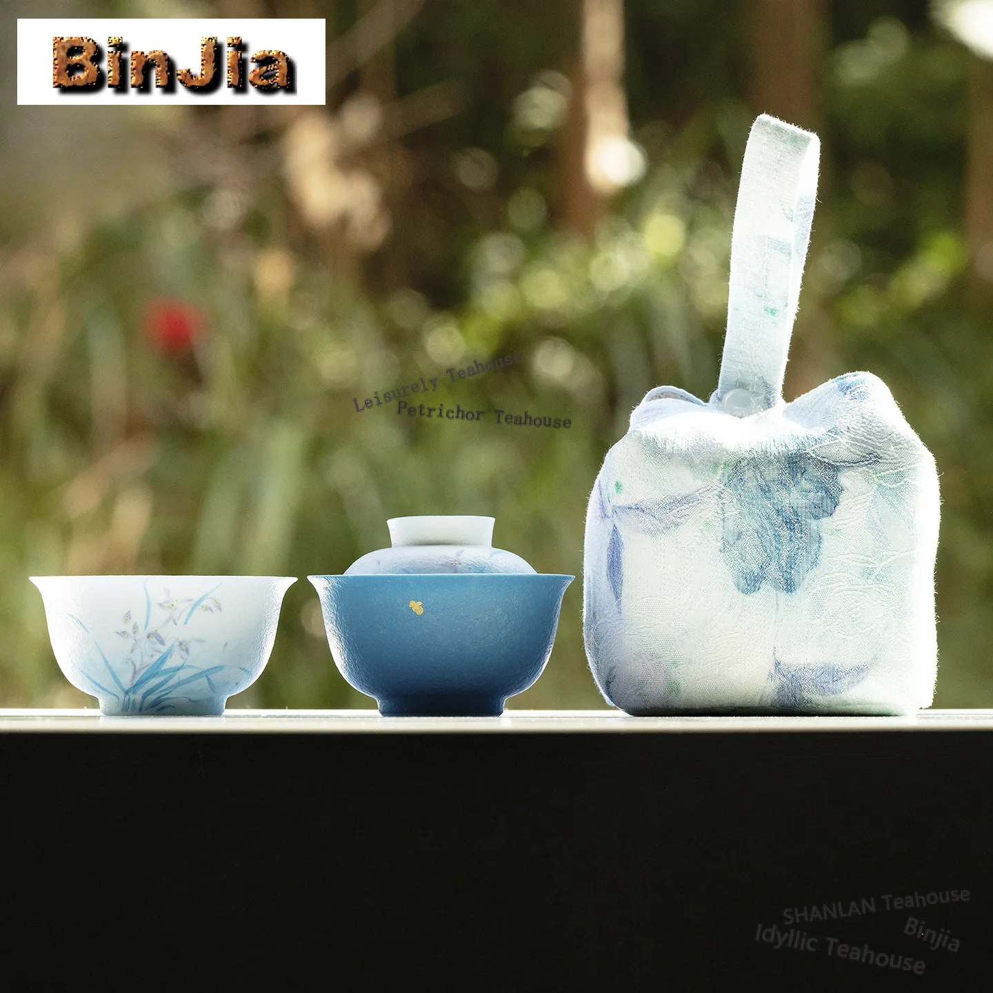 

Hand-painted Orchid Travel Tea Set Kit Retro 1 Pot 1 Cups Tea Brewing Organizer Portable Camping Stock Bags Accessories Craft