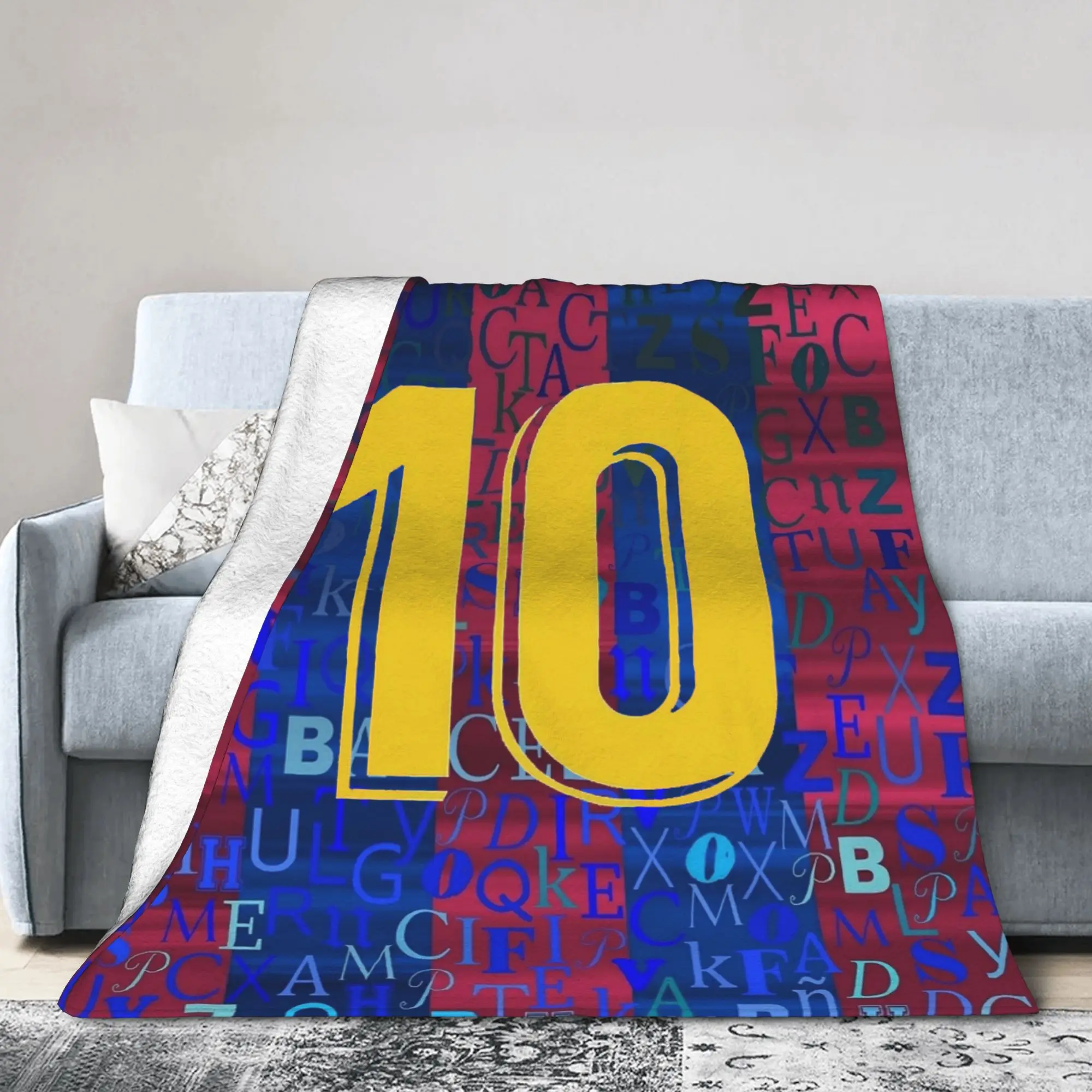 Argentina Number 10 Football Soccer Blanket Flannel Decoration Messied Portable Warm Throw Blanket for Home Couch Bedding Throws