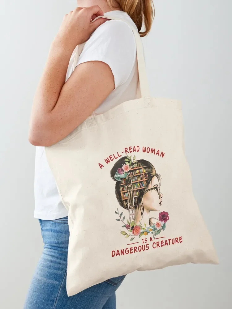 Dangerous Creature A Well Read woman is a Dangerous Creature Tote Bag bags for women Big bag women Women's shopper bag