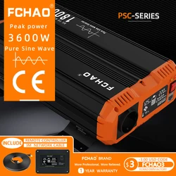 FCHAO 3600W Inverter a pannello solare onda sinusoidale pura 12V 24V a 220V convertitore di potenza per auto alimentatore Display LCD a energia solare per camion camper