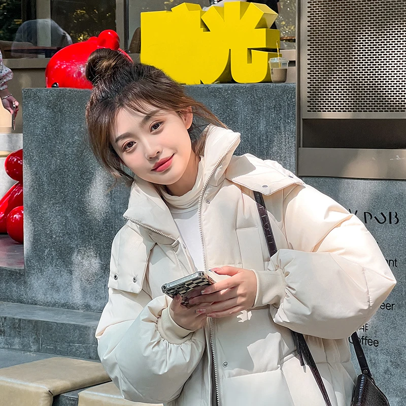 Jaket Parka Panjang Wanita Musim Dingin Kasual Berkerudung Tebal Hangat Tahan Angin Mantel Parka Fashion Pakaian Luar Wanita Parka