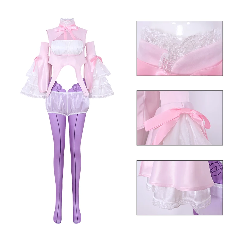 애니메이션 마호아쿠 미모리 바이쿠야 코스프레 코스튬, 마법 소녀, 사악한 중위, 소녀용 할로윈 코스튬