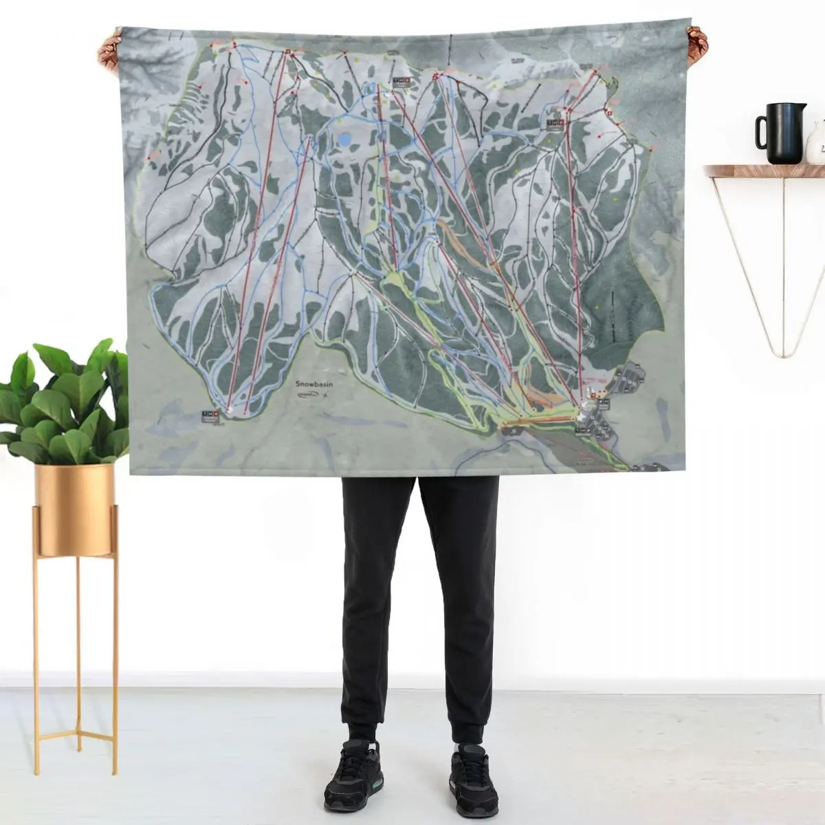 Snowbasin Resort Trail Map Throw Blanket christmas gifts Heavy Decorative Sofa Soft Plush Plaid Moving Summer Blankets