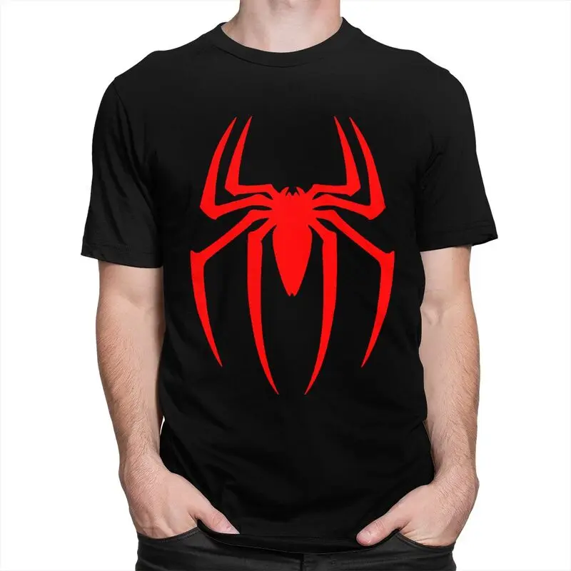 Custom Spiderman Cartoon Superhero T Shirt for Men Pure Cotton Tshirt Leisure Tee Short Sleeve T-shirts Loose Fit Clothing