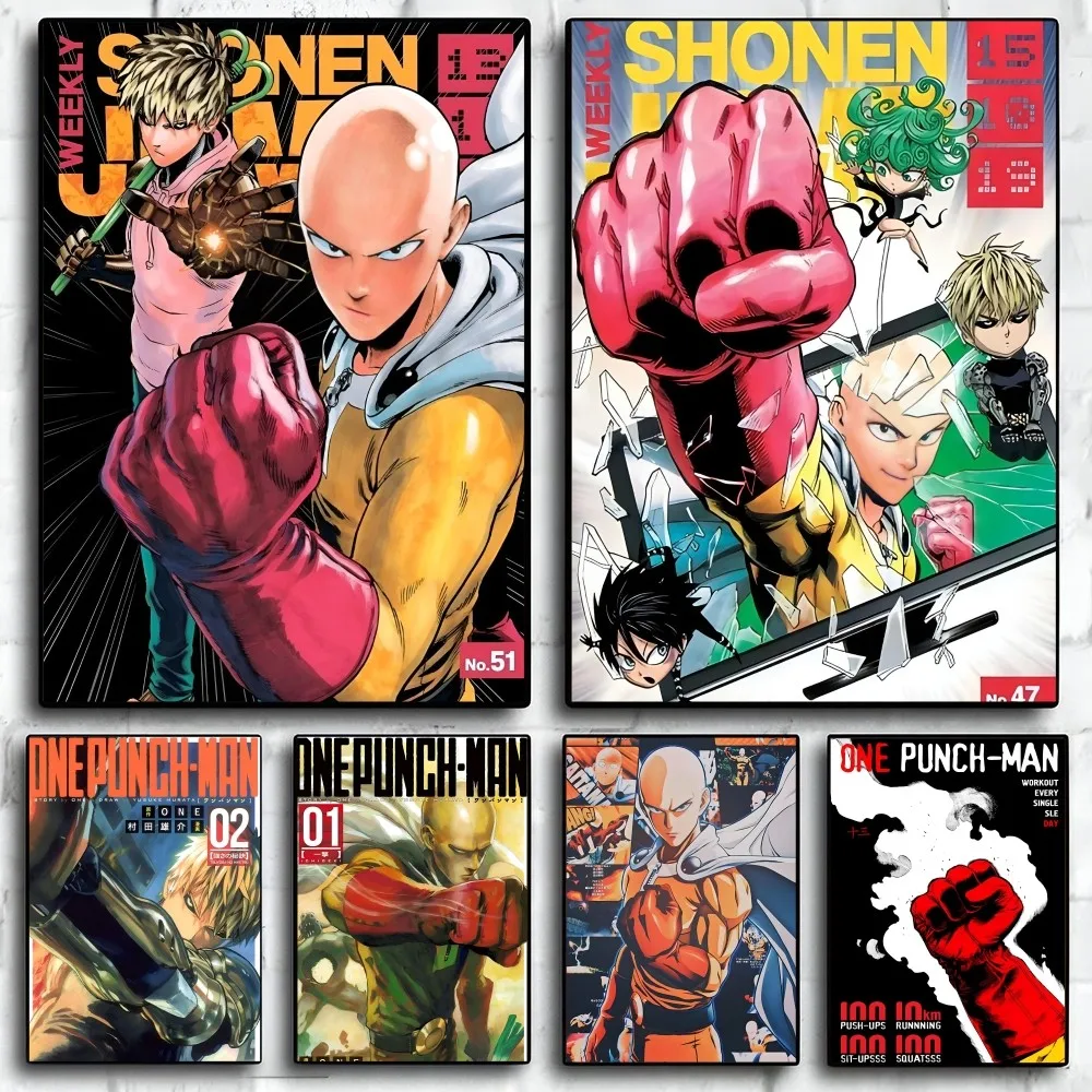 

1PC One-Punch Man Poster Self-adhesive Art Waterproof Paper Sticker Coffee House Bar Room Wall Decor