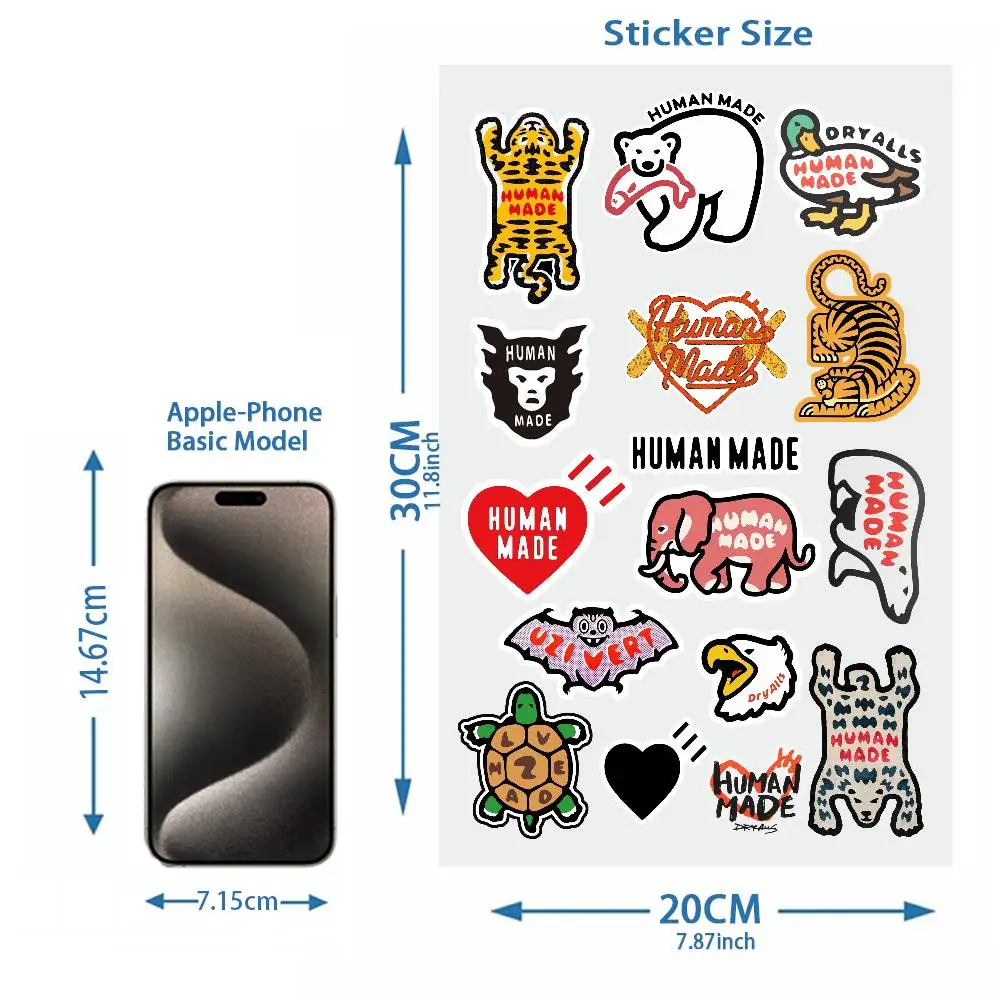 Cartoon Animal Vinyl Stickers, Retro Tiger Bear Duck Graphic Decals, Multi-purpose Decor for Laptop, Water Bottle, Luggage